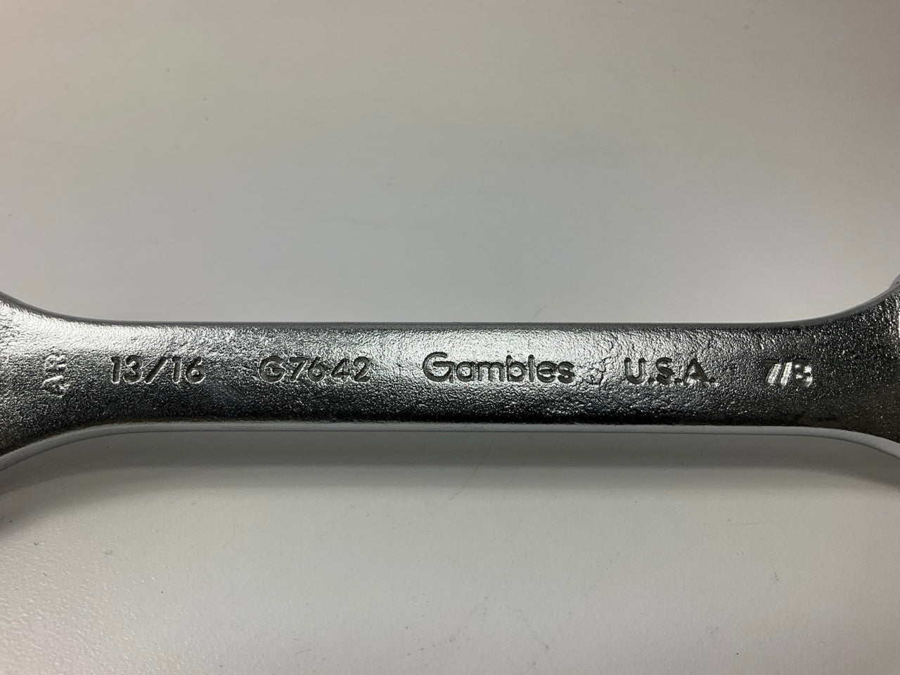 VINTAGE - Gambles G7642 Double Open-Head Wrench, 13/16'' & 7/8'' - MADE IN USA