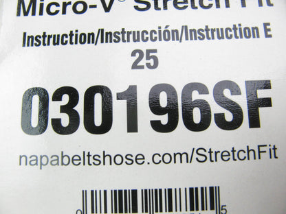 Gates 030196SF Stretch Serpentine Belt - 0.42'' X 20.00'' - 3 Ribs