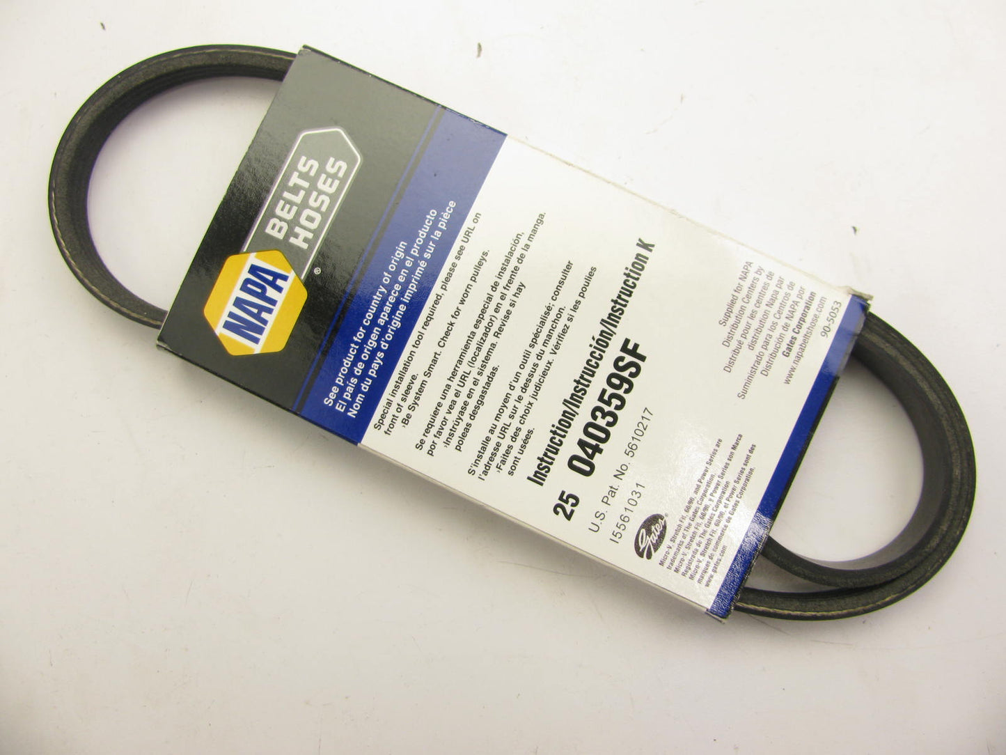 Gates 040359SF Stretch Fit Serpentine Belt - 0.56'' X 40.25'' - 4 Ribs