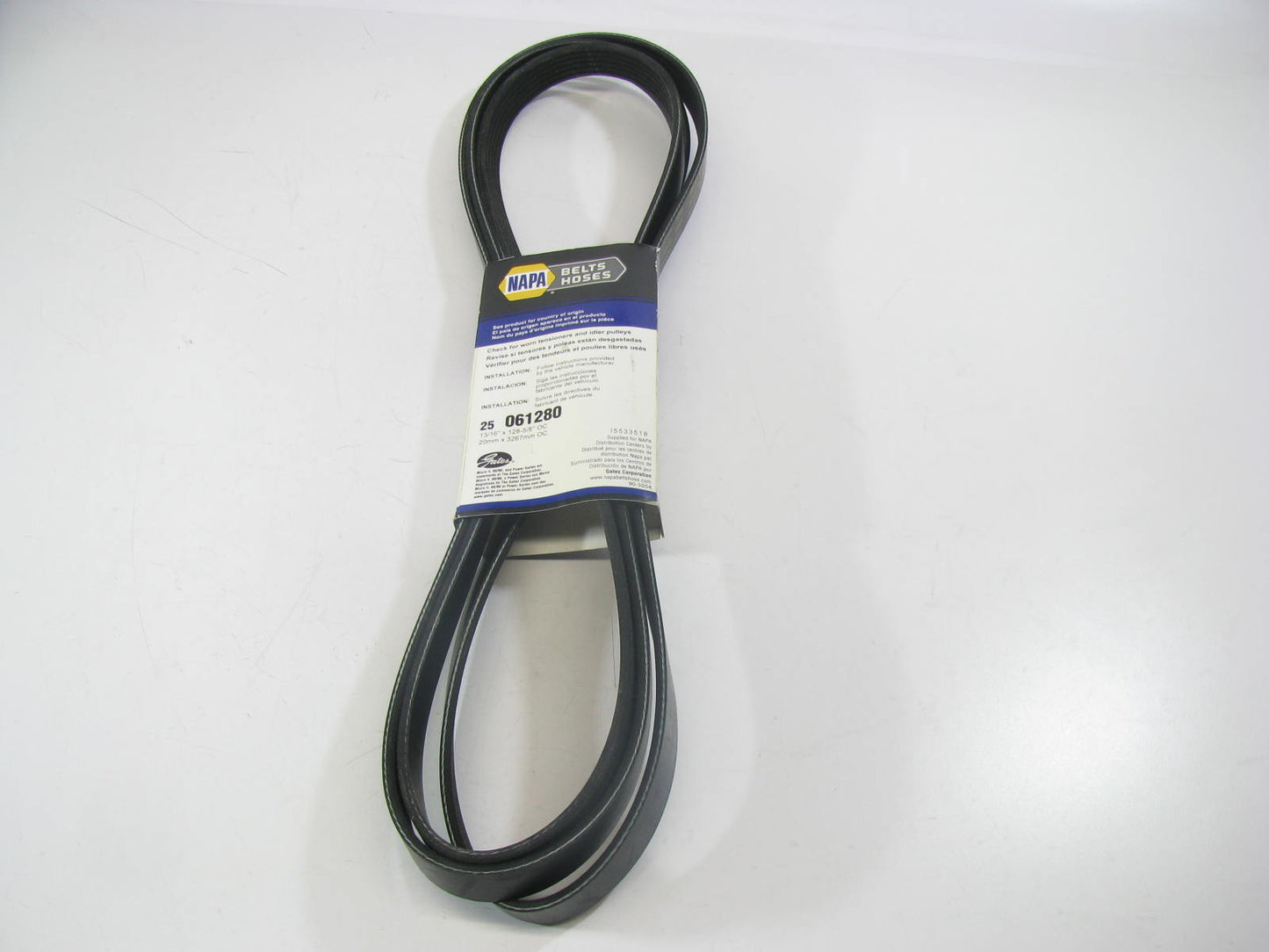 Gates 061280 Serpentine Belt - 0.84'' X 128.625'' - 10 Ribs