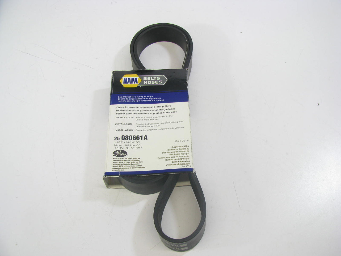 Gates 080661A Aramid Serpentine Belt - 1.12'' X 66.625'' - 8 Ribs