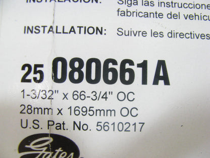 Gates 080661A Aramid Serpentine Belt - 1.12'' X 66.625'' - 8 Ribs