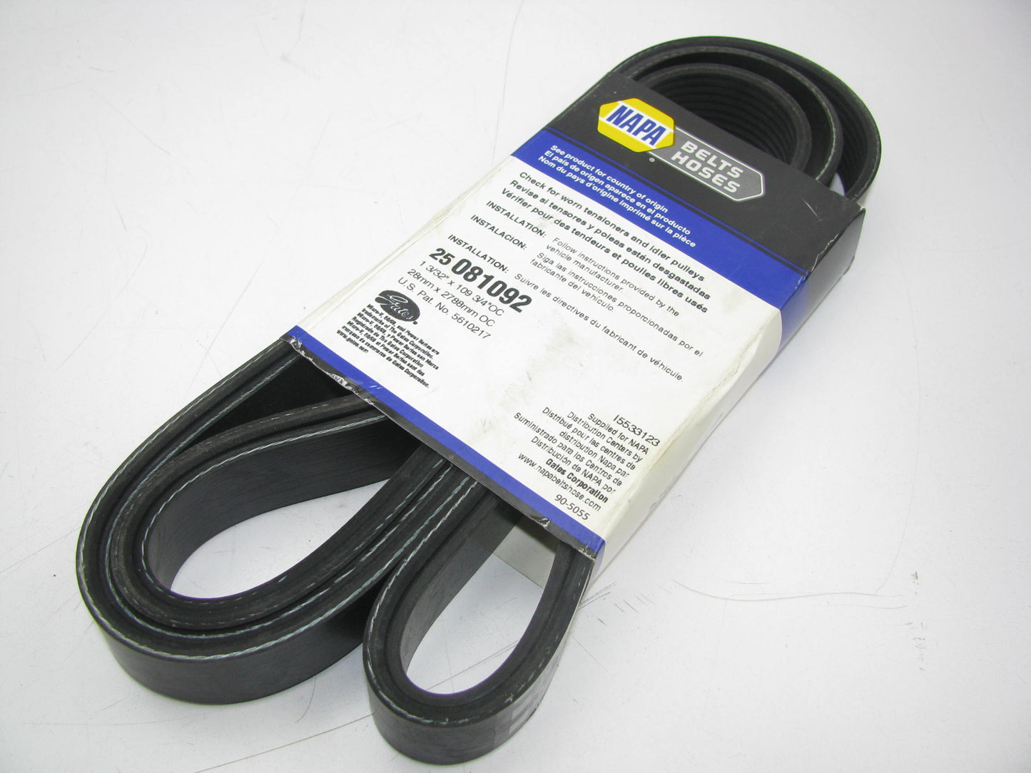 Gates 081092 Serpentine Belt - 1.12'' X 109.75'' - 8 Ribs