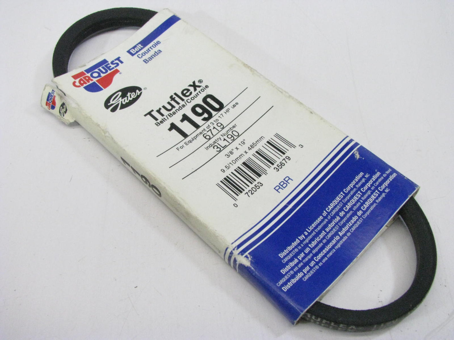 Gates 1190 Lawn & Garden Power Equipment Accessory Drive Belt - 3/8'' X 19''