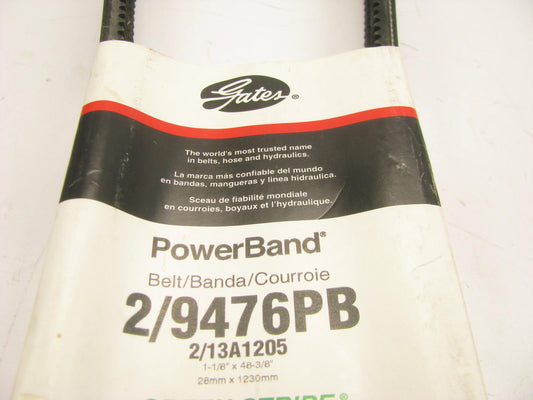 Gates 2-9476PB Banded Accessory Drive Belt - 1.125'' X 48-3/8'' - 2 Strand