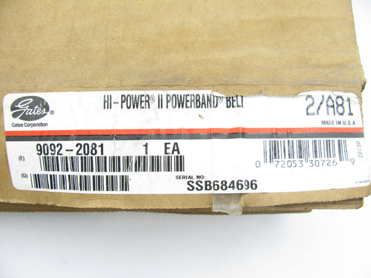 Gates 2-A81 Banded Accessory Drive Belt - 1-1/8 X 83'' - 2 Strands