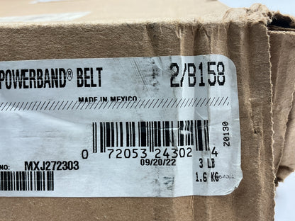 Gates 2/B158 Dual Industrial Accessory Drive Belt -  1-21/64'' X 161'' - 2 BAND
