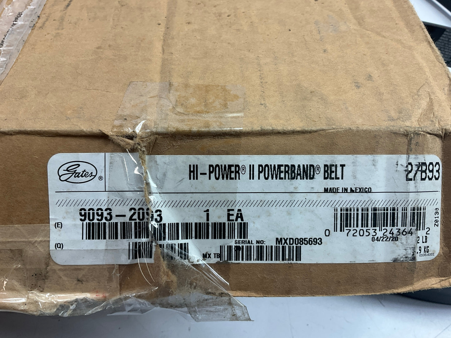 Gates 2/B93 Hi-Power PowerBand Accessory Drive Belt 2-Strand Joined V-Belt
