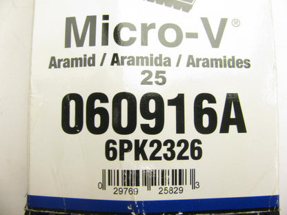 Gates 25-060916A Aramid Serpentine Belt - 0.84'' X 91.60'' - 6 Ribs