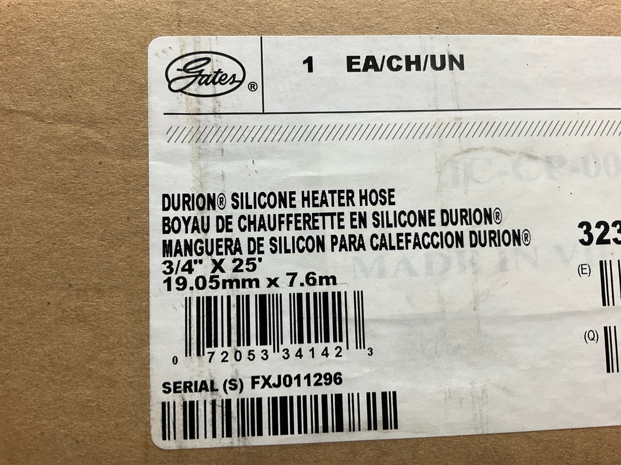 25 FEET - Gates 26242 Silicone HVAC Heater Hose, 3/4'' ID X 25' Long