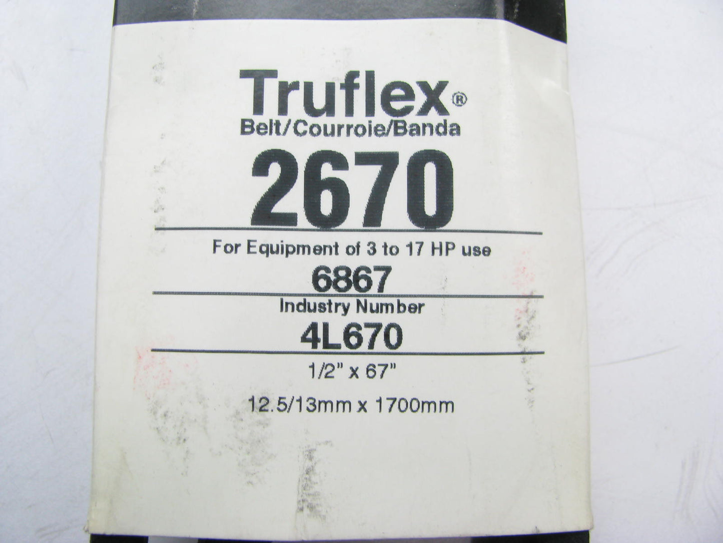 Gates 2670 Power Equipment Accessory Drive Belt - 1/2'' X 67''