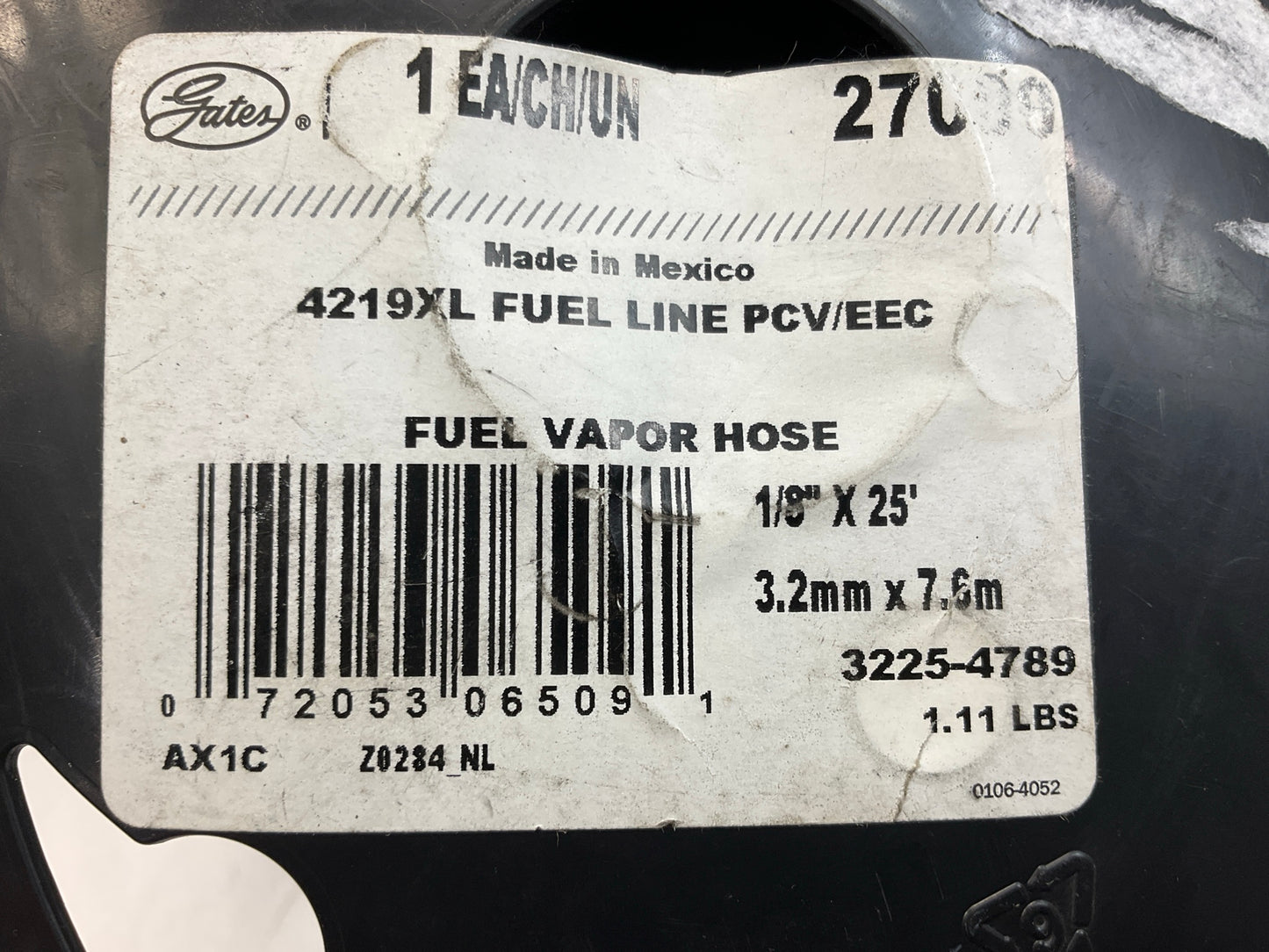 12 FEET Roll - Gates 27000 1/8'' Fuel Line / Fuel Vapor Hose  SAE 30R7 50 PSI