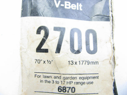 Gates 2700 Lawn & Garden Power Equipment Accessory Drive Belt - 1/2'' X 70''
