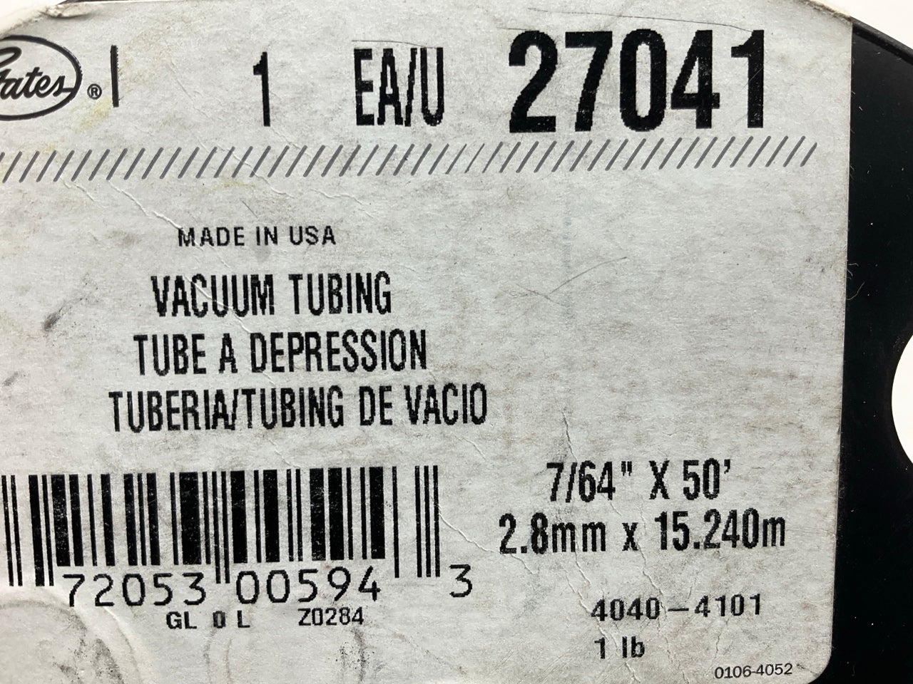 40 FEET Roll - Gates 27041 7/64'' X 40' Vacuum Tubing  Vacuum Hose Tube, USA Made