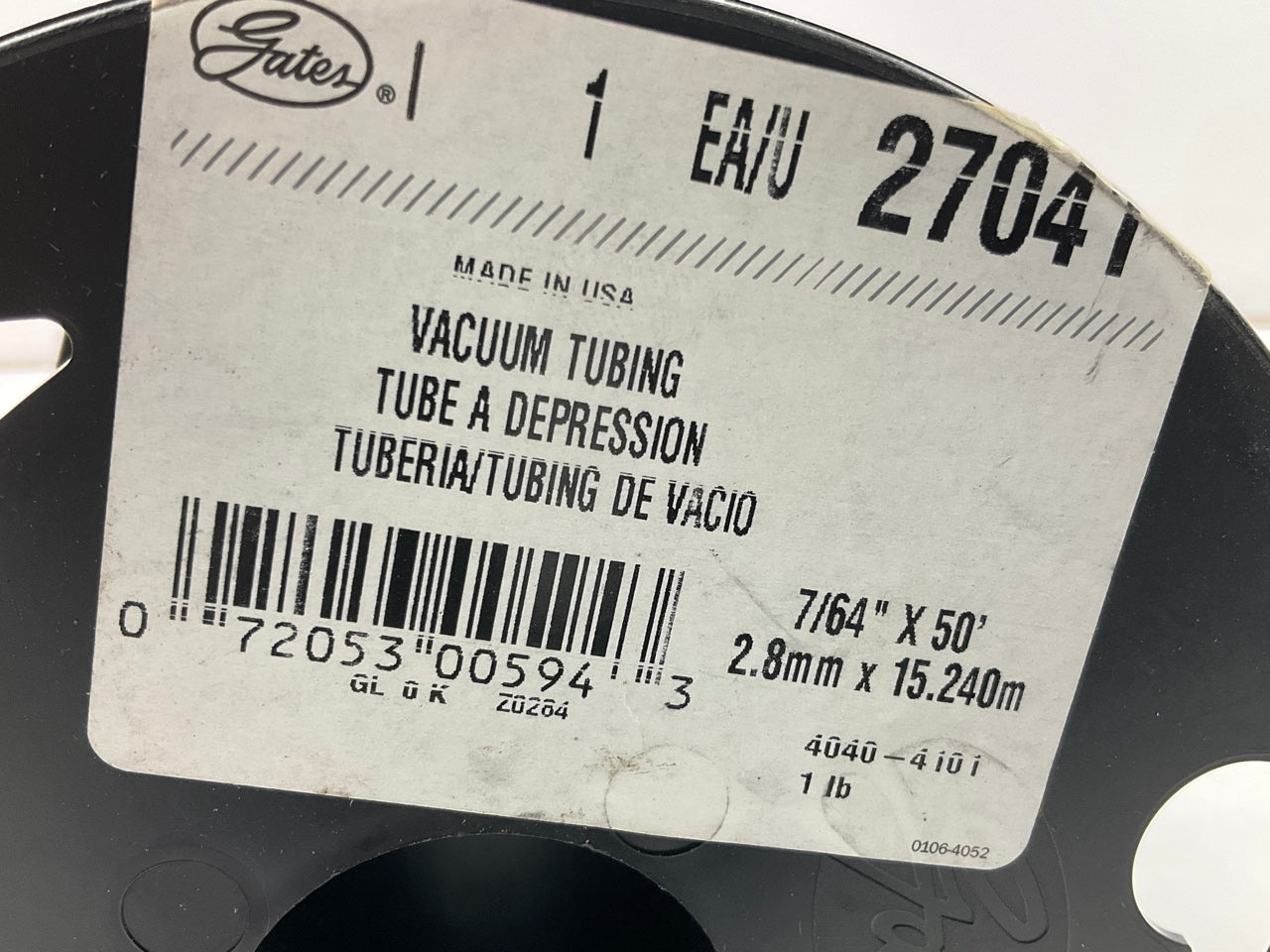 50 FEET Roll - Gates 27041 7/64'' X 50' Vacuum Tubing  Vacuum Hose Tube, USA Made