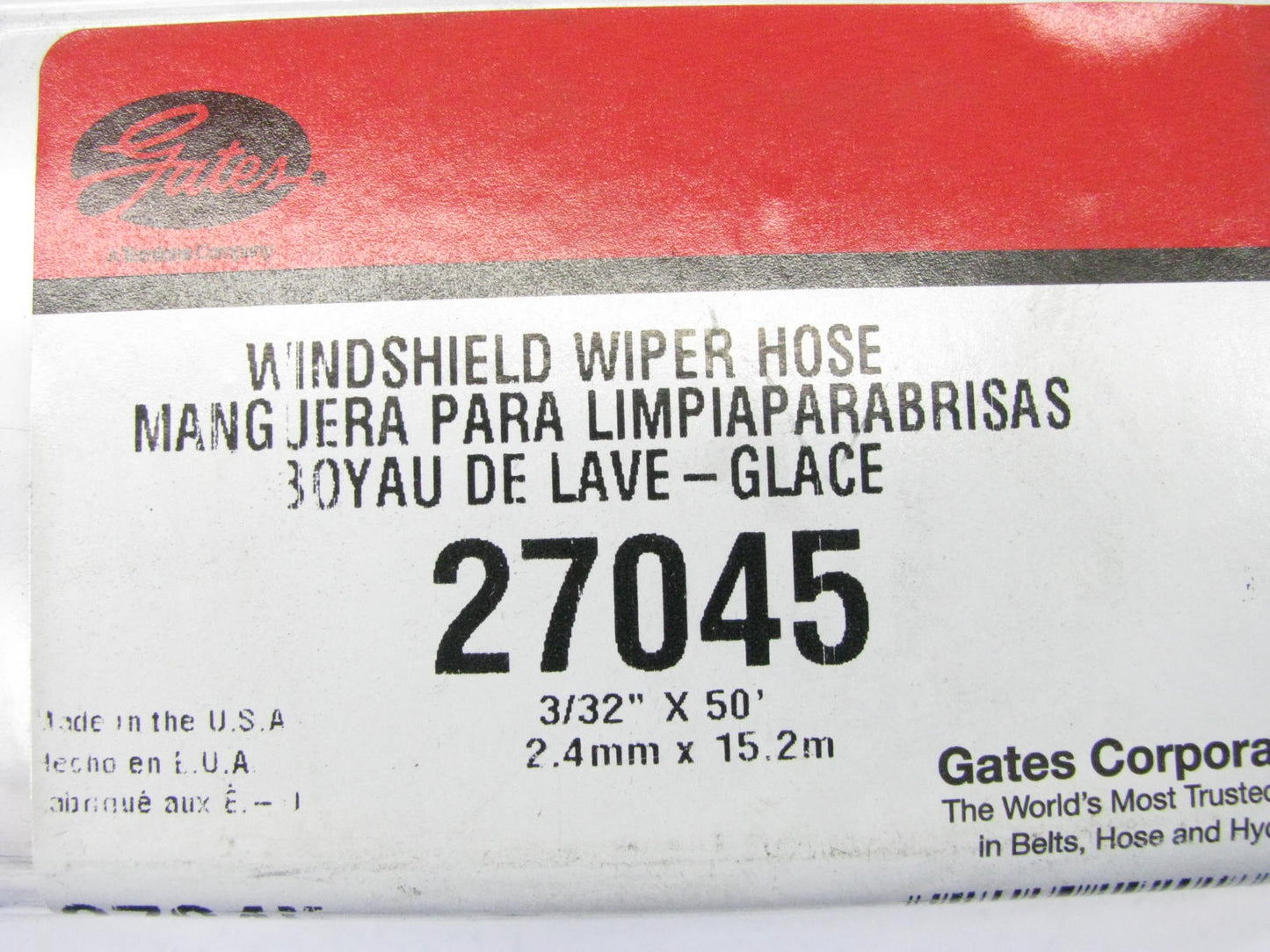 Gates 27045 Windshield Wiper Washer / Vacuum Hose - 3/32'' ID X 50' Long