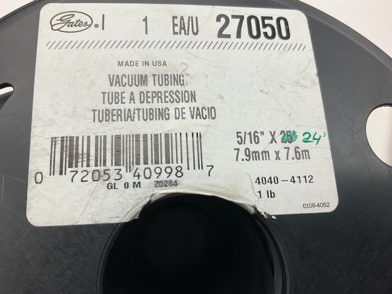 24 FEET - Gates 27050 Windshield Washer / Vacuum Hose, 5/16 ID, 30 Inch/Hg
