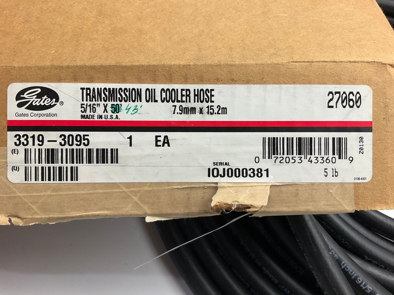 43 FEET - Gates 27060 Automatic Transmission Oil Cooler Hose, 5/16'' ID