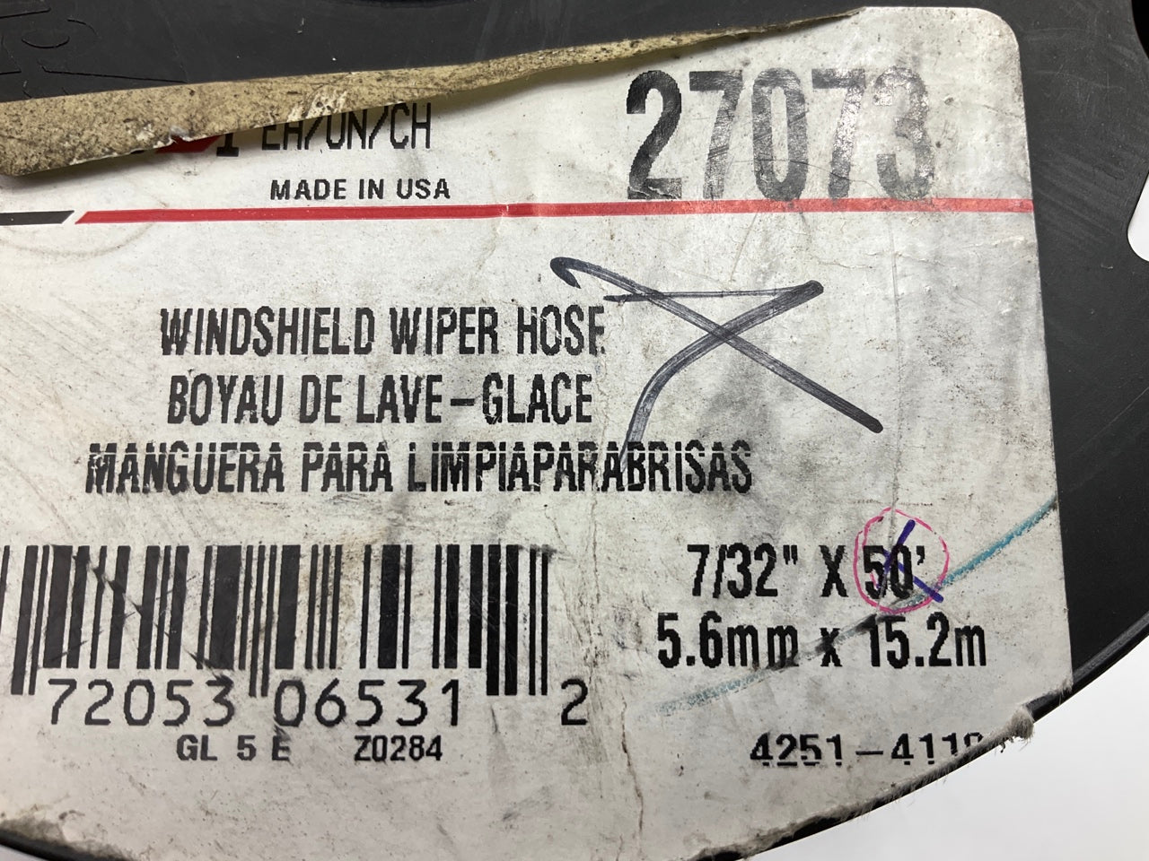 25 FEET - Gates 27073 Windshield Wiper Hose, 7/32'' ID