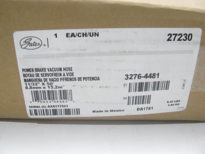 50 FEET - Gates 27230 PREMIUM Power Brake PVC Vacuum Hose 11/32'' Inner Diameter