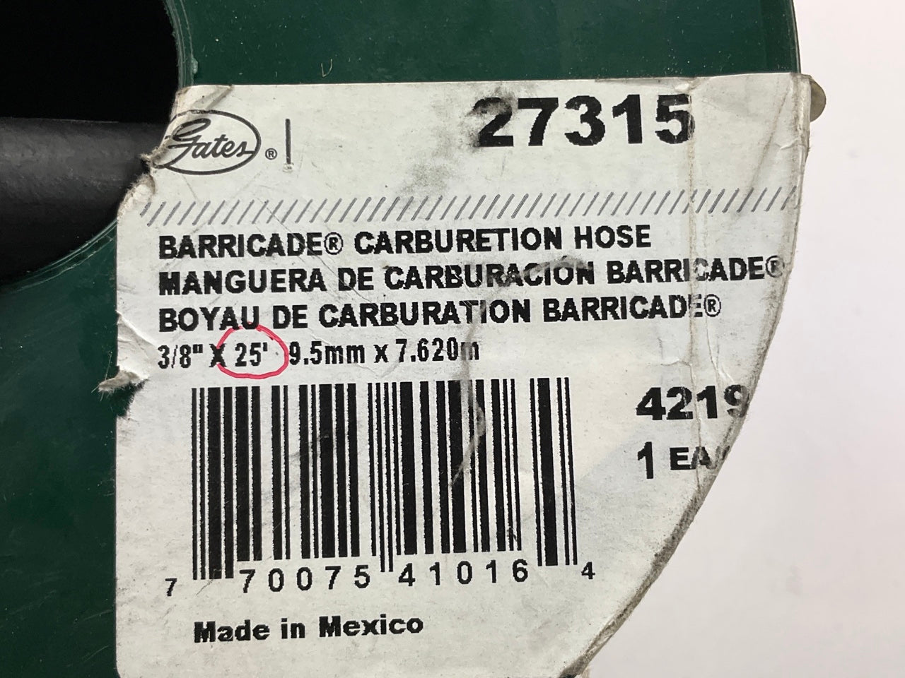 24 FEET - Gates 27315 Barricade Carburetion Fuel Hose, 3/8'' X 24' LONG