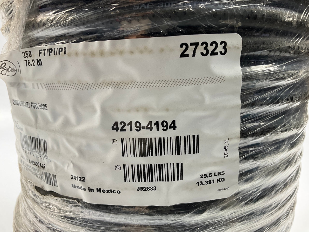 250 FEET Roll - Gates 27323 4219BG Barricade 1/4'' Fuel Hose (50 PSI) 30R14 T1