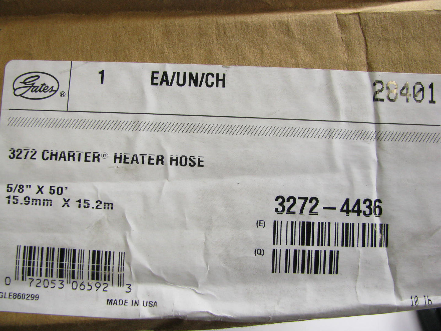 50 FEET - Gates 28401 Safety Stripe HVAC Heater Hose - 5/8'' X 50' Long 60 PSI