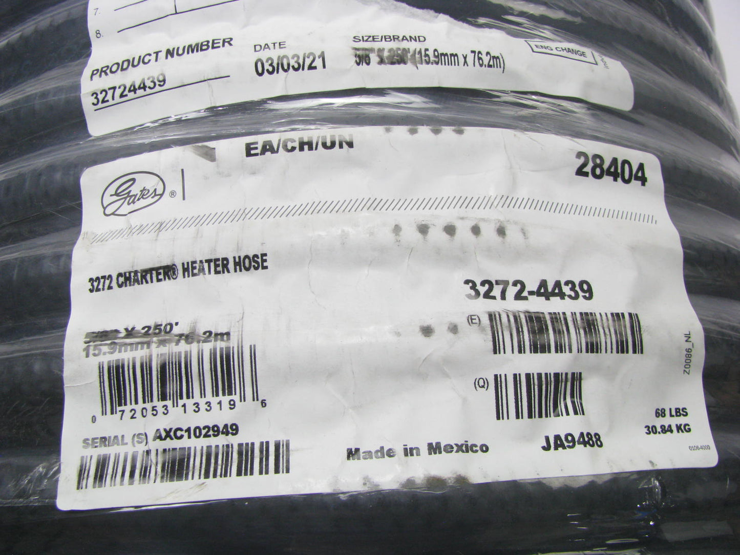 250 FEET - Gates 28404 Charter Heater Hose 5/8'' ID, 250' Roll