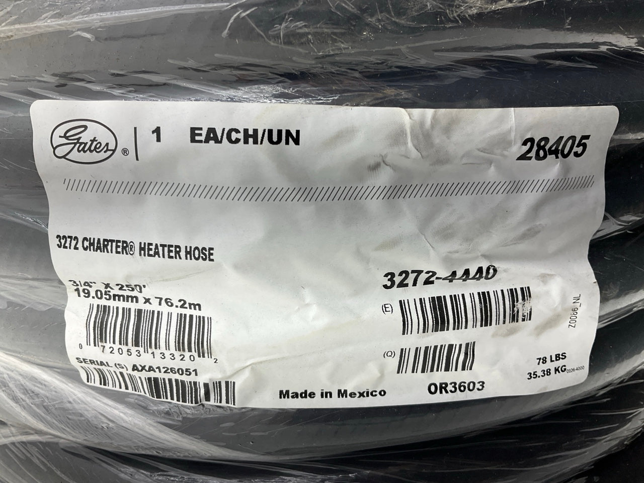 SOLD BY THE FOOT -  Gates 28405 Charter Heater Hose 3/4'' ID