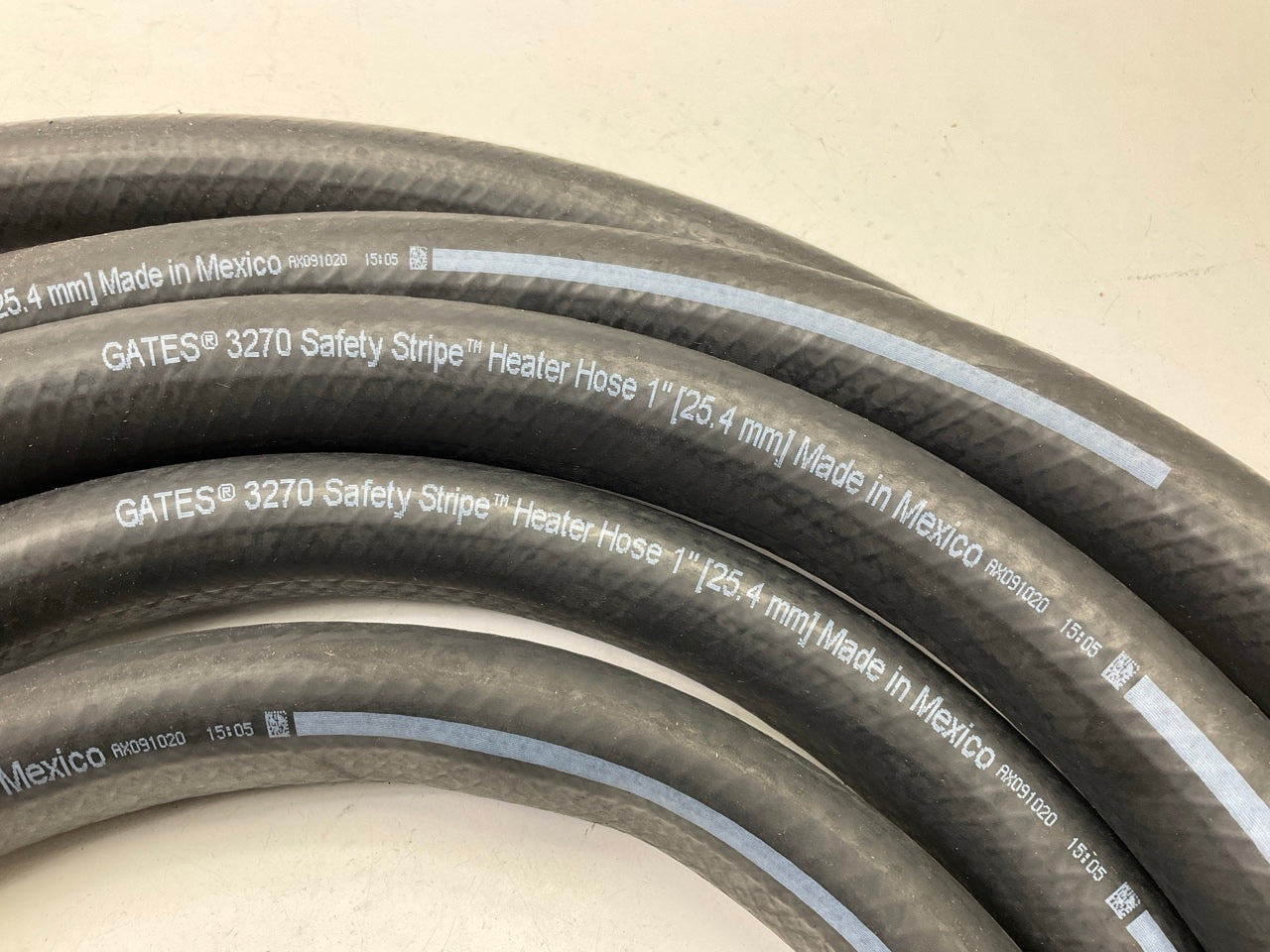 25 FEET - Gates 28413 Safety Stripe HVAC Heater Hose - 1'' X 25' Long