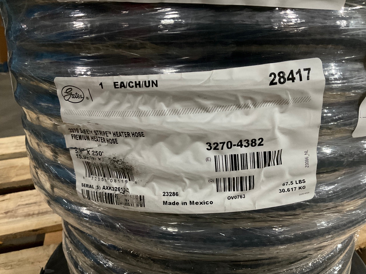 250 FEET Roll - Gates 28417 Safety Stripe Standard Straight Heater Hose