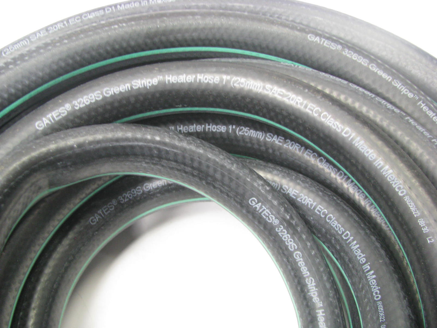50 FEET - Gates 28444 Green Stripe Heater Hose  1'' ID,  Full Roll Of 50'