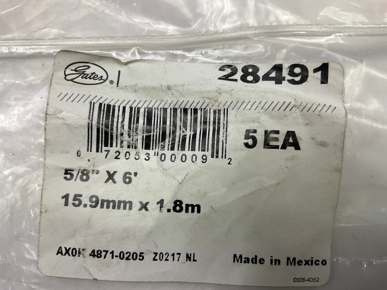 6 FEET - Gates 28491 Green Stripe HVAC Heater Hose, 5/8'' ID