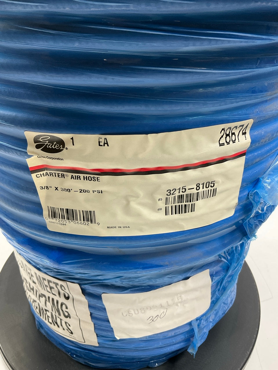 300 FEET - Gates 28674 Charter Economy 3/8'' Air Service Hose, 200 PSI