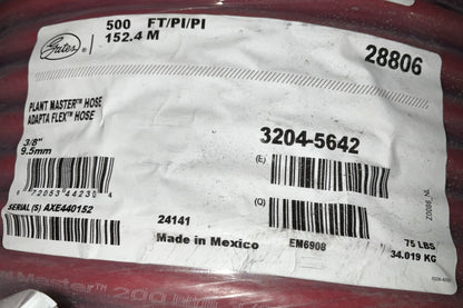 600 FEET Roll - Gates 28806 - 3/8'' X 600' Multi-Use Air / Water Hose, 200 PSI