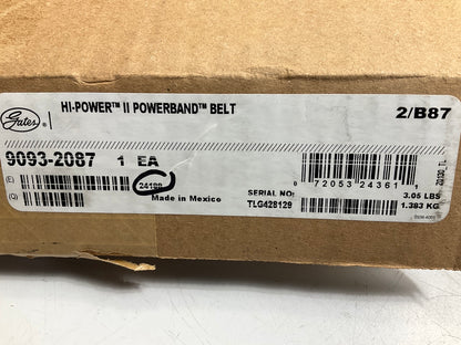 Gates 2/B87 Hi-Power II PowerBand V-Belt - Double Strand B87