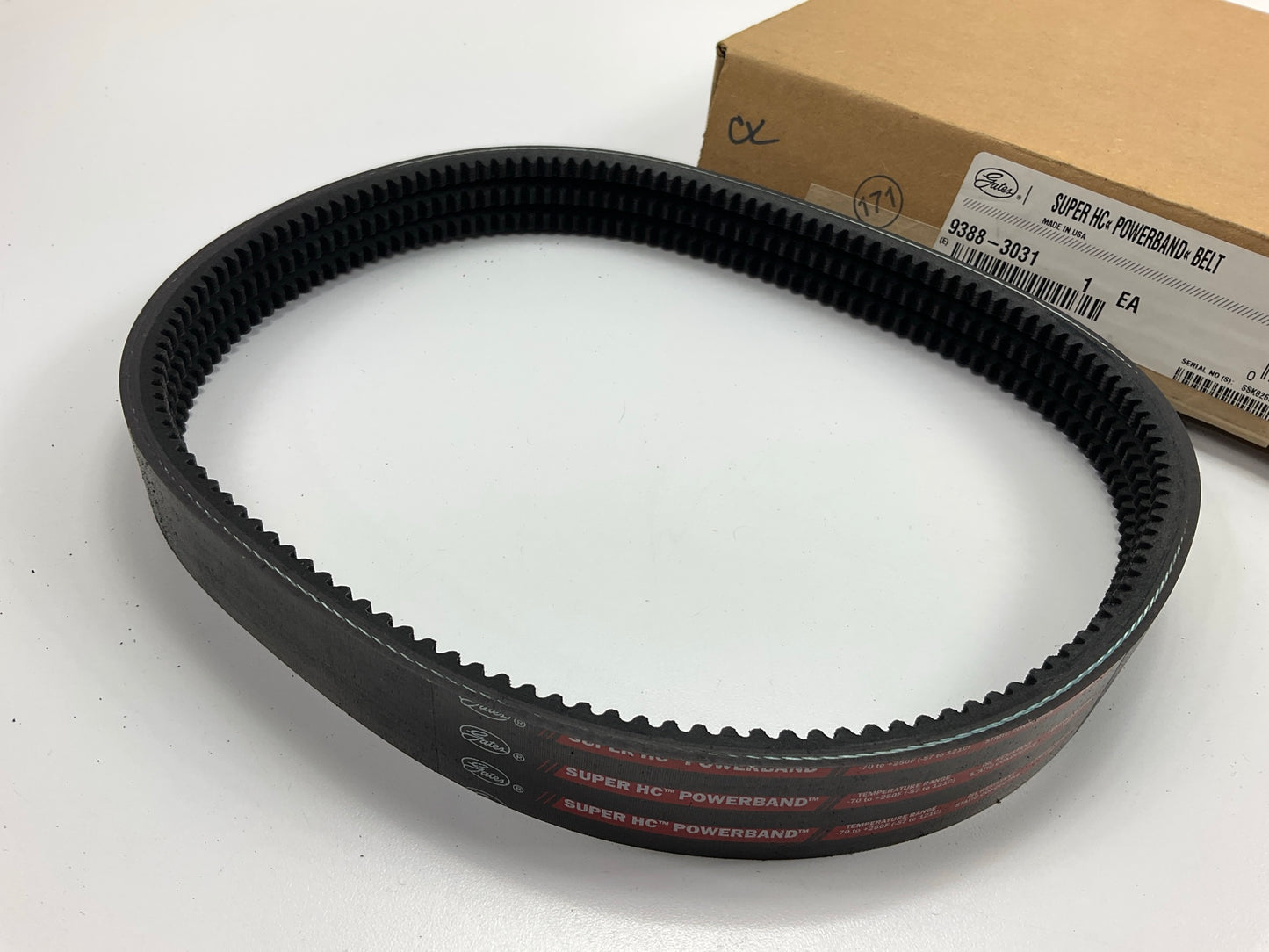 Gates 3/3VX315 Narrow Cogged Banded V-Belt, 3VX Profile, 3 Ribs,31.5''