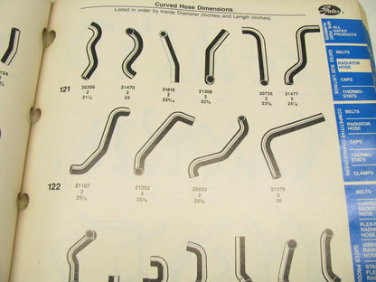 Gates 31-2040 Belt, Hose & Cap Buyers Guide Catalog 90-91 Weatherly #400 512 PGS