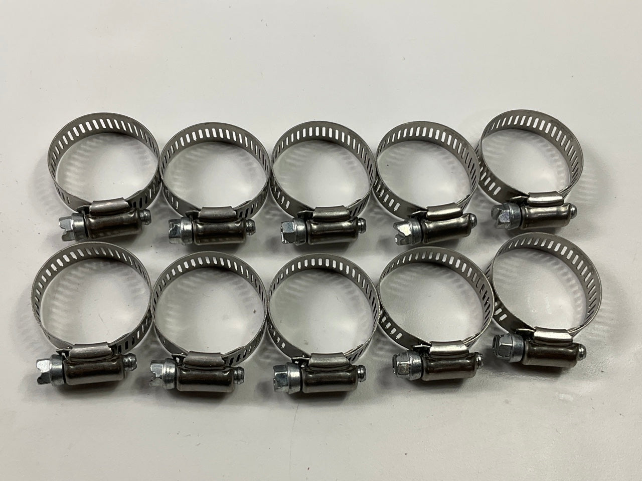 (10) Gates 32016 Stainless Hose Clamps, Size #16, 3/4'' To 1-1/2'' Diameter