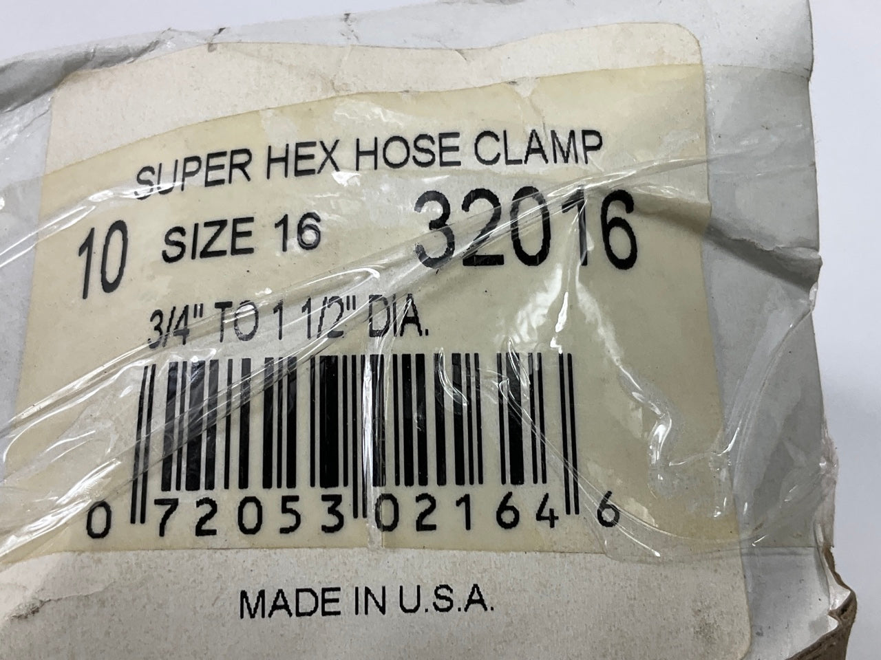 (10) Gates 32016 Stainless Hose Clamps, Size #16, 3/4'' To 1-1/2'' Diameter