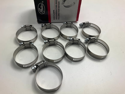 (9) Gates 32024 Stainless Hose Clamps, Size #24,  1'' To 2'' Diameter Clamp Range