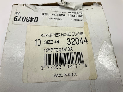 (10) Gates 32044 Stainless #44 Hose Clamps, 1-5/16'' To 3-1/4'' Clamping Diameter