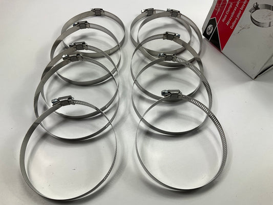 (10) Gates 32072 Large Size # 72 Hose Clamps, 3'' To 5'' Diameter