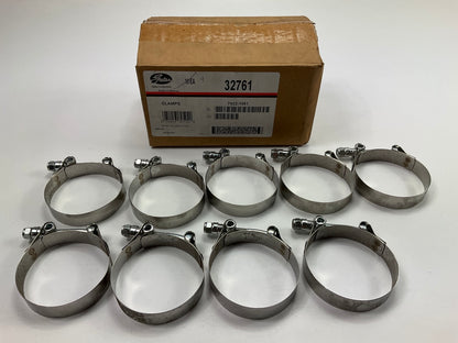 (9) Gates 32761 T-Bolt Hose Clamps, Clamping Range: 2-7/8'' - 3-3/16''