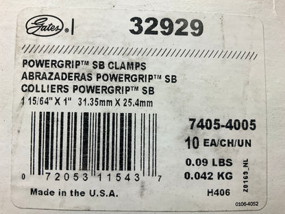 (10) Gates 32929 PowerGrip Power Grip Thermoplastic Hose Clamp 1-1/16-1-3/16''