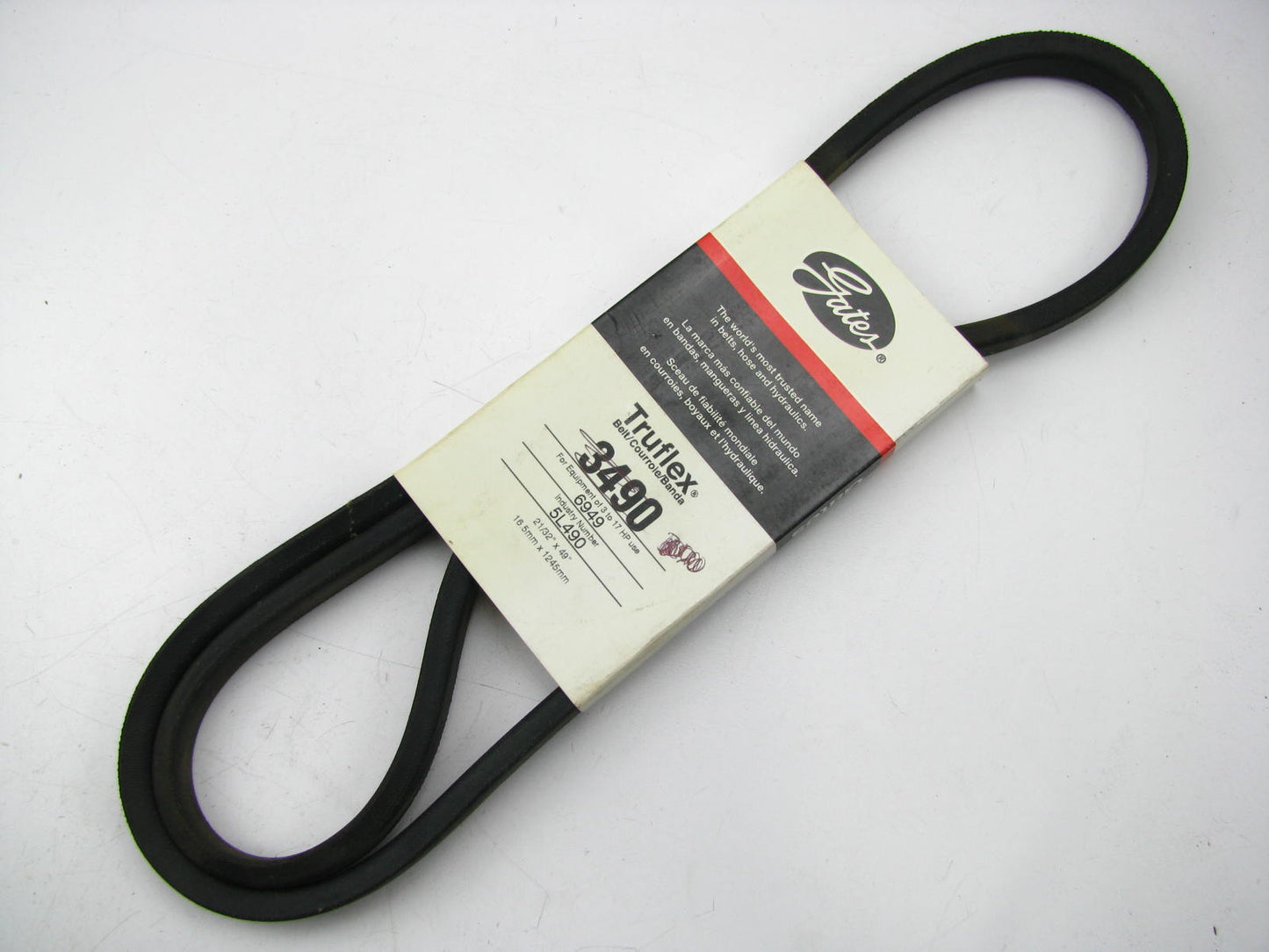 Gates 3490 Lawn & Garden Power Equipment Accessory Drive Belt - 3/8'' X 49''