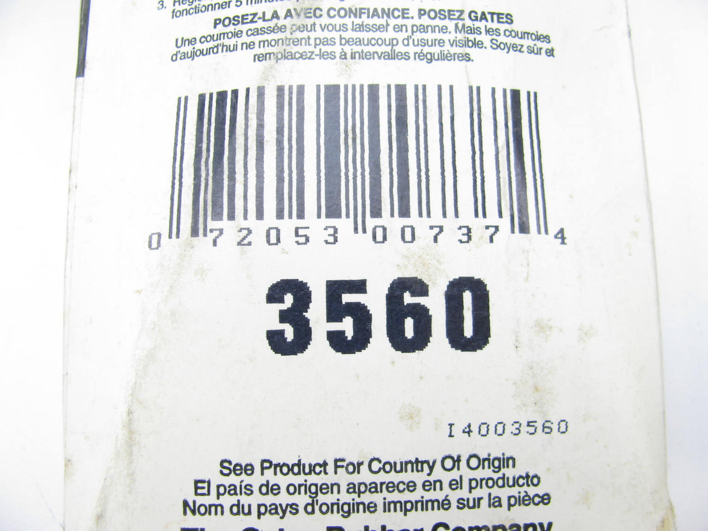 Gates 3560 Power Equipment Accessory Drive Belt - 3/8'' X 56''