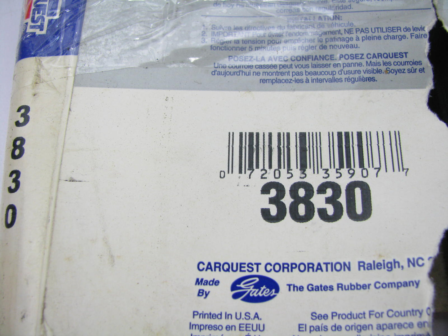 Gates 3830 Power Equipment Accessory Drive Belt - 5/8'' X 83''