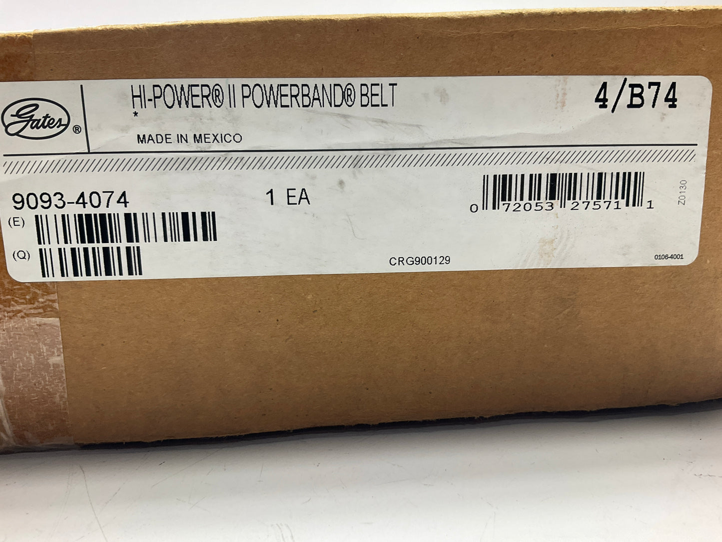 Gates 4/B74 Belt 77'' Belt Outside Length; 2-1/2'' Belt Width, 4 BANDS