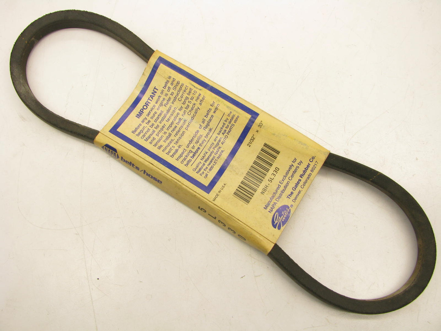 Gates 5L330 Power Equipment Accessory Drive Belt - 5/8'' X 33''